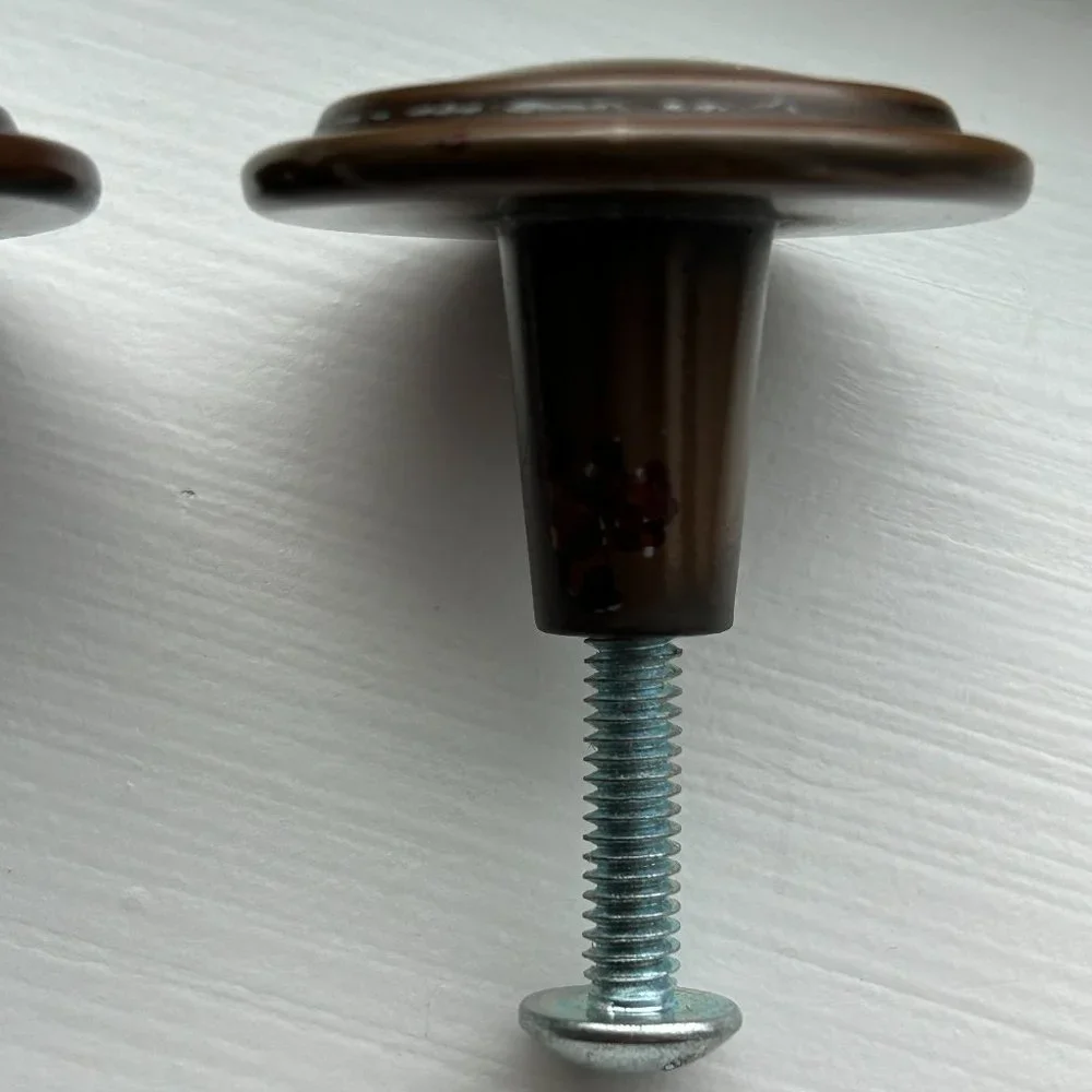Door Cabinet Drawer Knobs Bronze Brown Metal Plastic 1 1/4